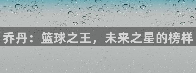 利记官方正版app官网:乔丹:篮球之王,未来之星的榜样